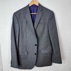 Ted Baker London Endurance Blazer Men’s 40 R 100% Wool Gray Sports Coat